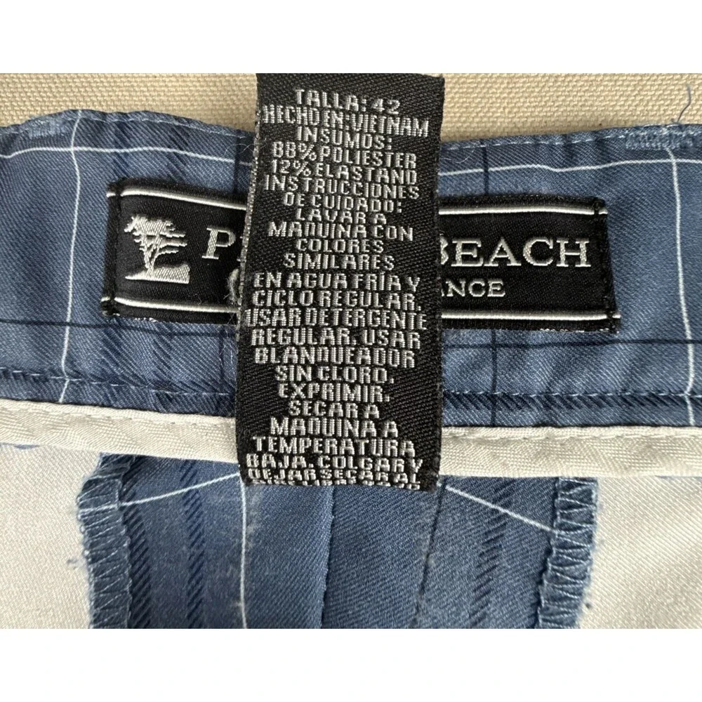Pebble Beach Performance Men's Golf Shorts Blue Plaid Size 42 Moisture Wicking